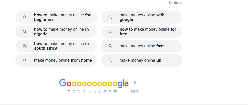 google suggest make money online